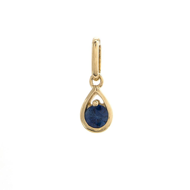 Drop Round Bezel Sapphire Pendant