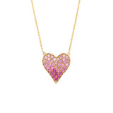 Pink Sapphire Heart Necklace