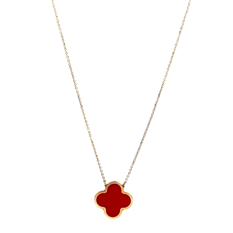 One Big Clover Necklace Yellow Gold