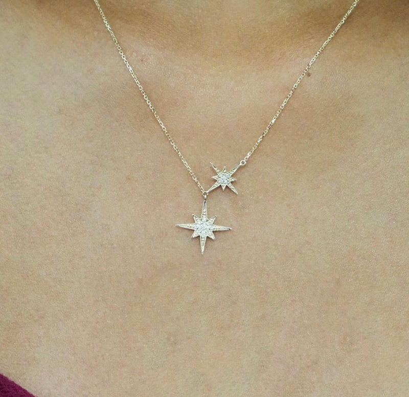 White Gold Star Necklace