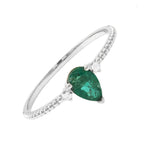 Single Pear Emerald Ring