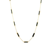 Yellow Gold Black Rectangle Necklace