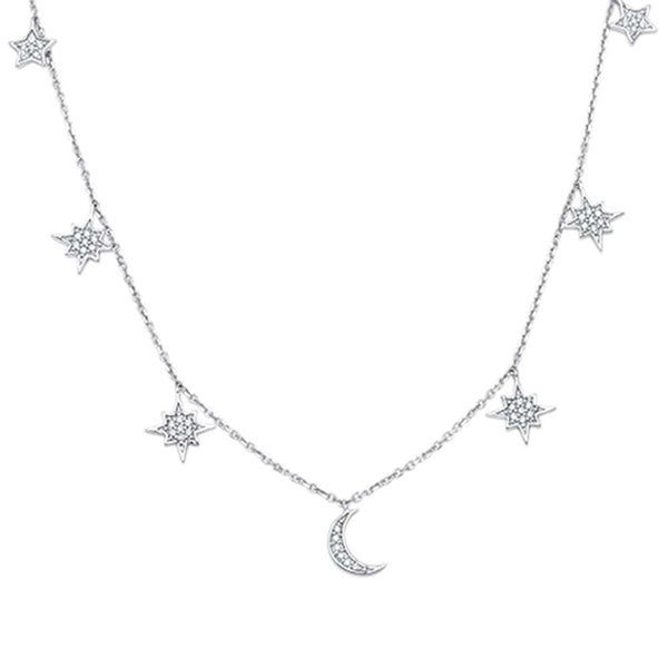 Stars & Moon Diamond Necklace