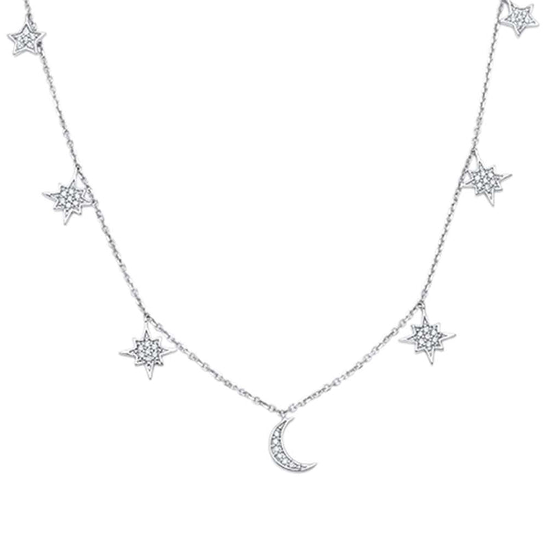 Stars & Moon Diamond Necklace