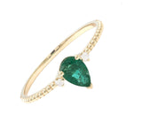 Single Pear Emerald Ring