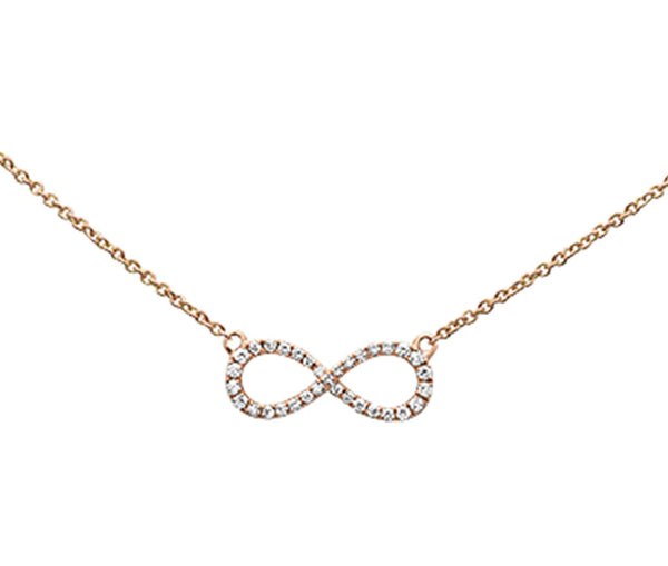 Rose Gold Diamond Infinity Pendant Necklace