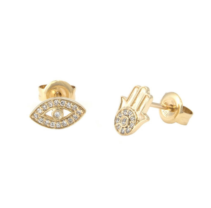 Hand & Eye Stud Earrings