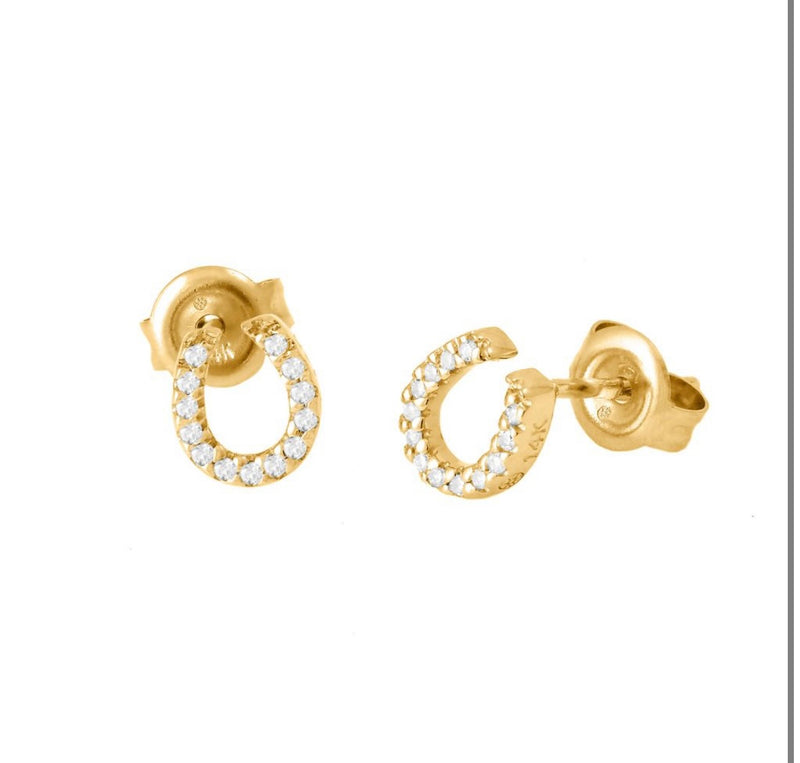 Horse Shoe Stud Earrings