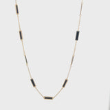 Yellow Gold Black Rectangle Necklace