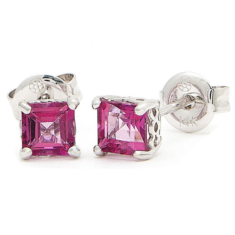 Pink Topaz Stud