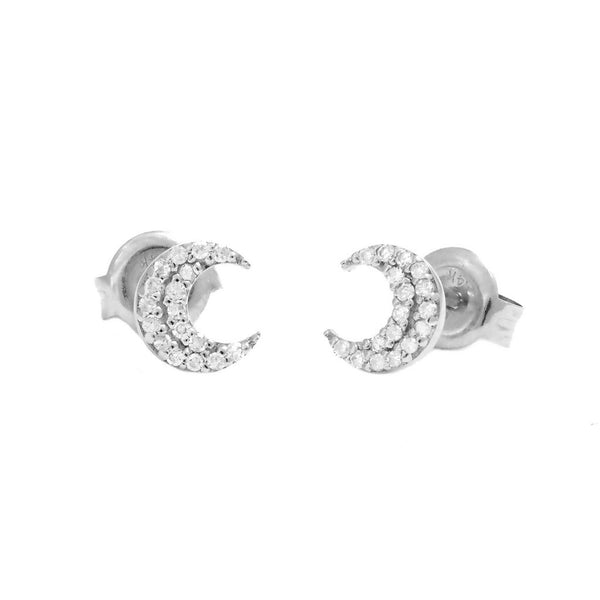 Petite Diamond Half Moon Earring