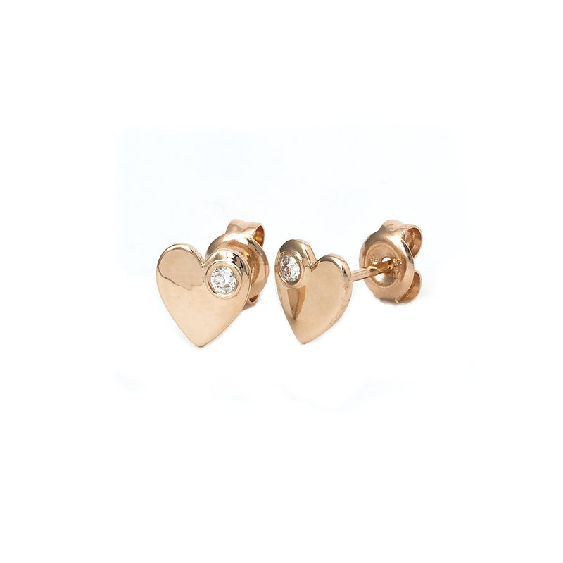 Rose Gold Heart Stud Earring