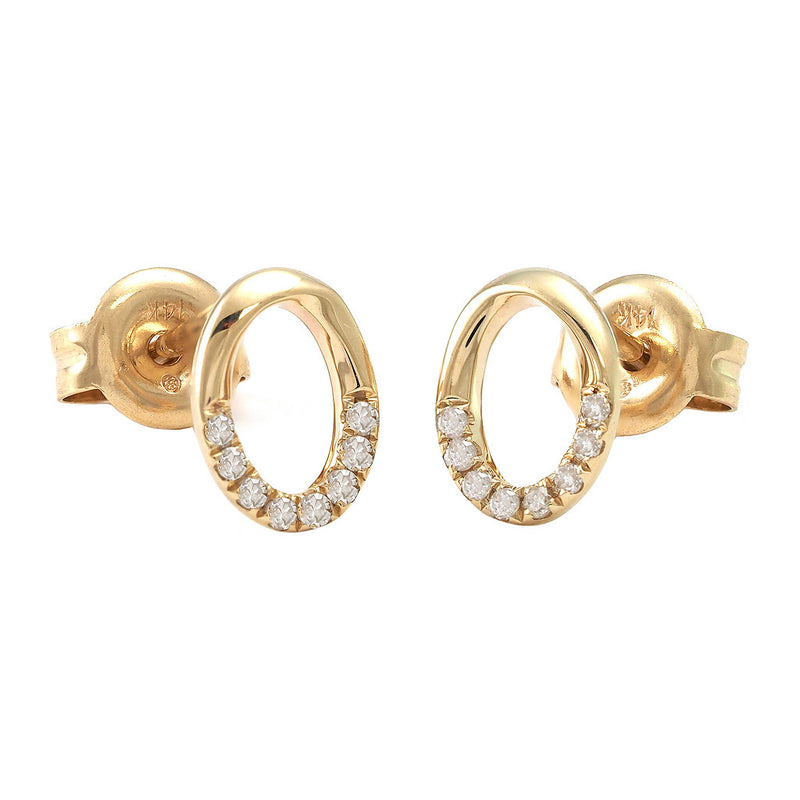 Oval Diamond Earring