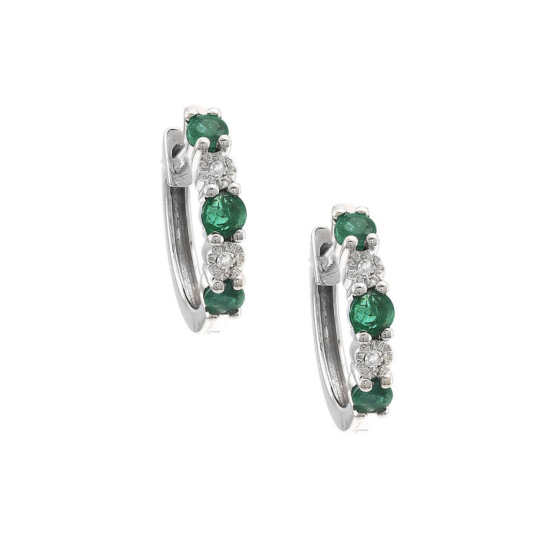 Emerald Hoop Earrings