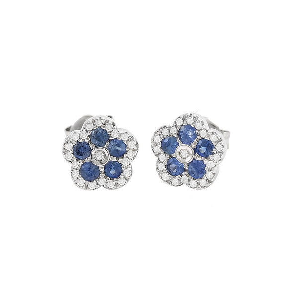 Sapphire Flower Earrings