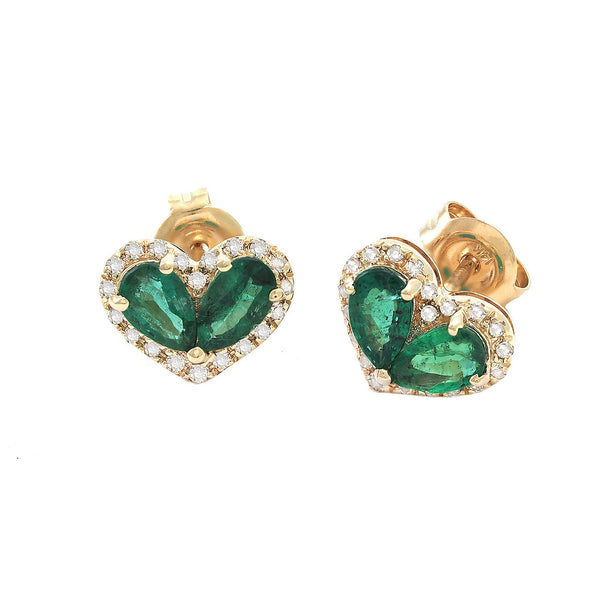 Emerald Pear Heart Earring