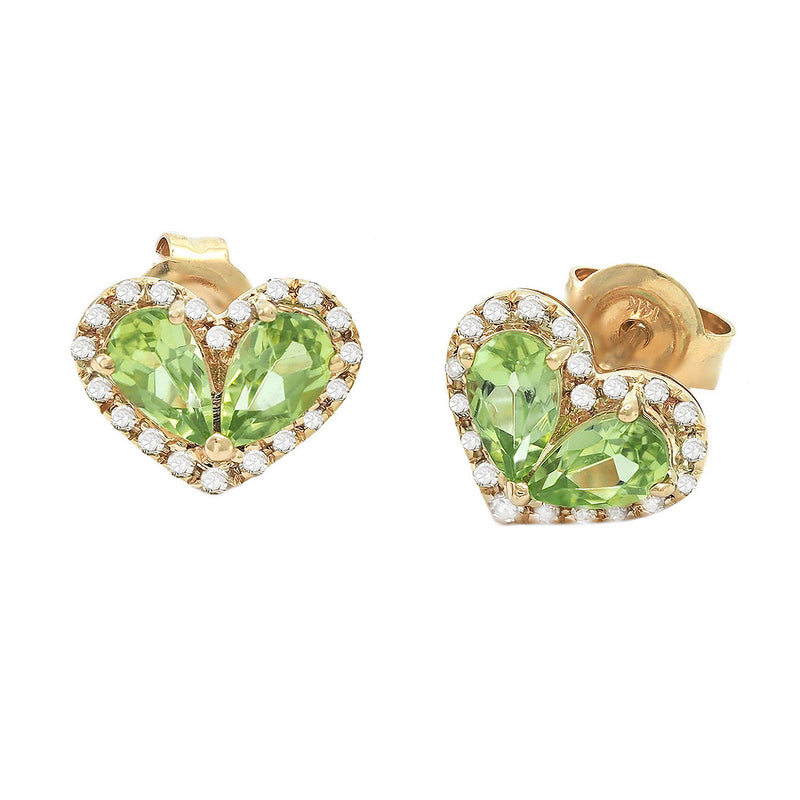 Green Pear Heart Earring