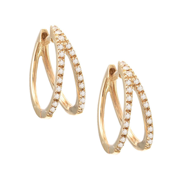 Double Gold Diamond Earring