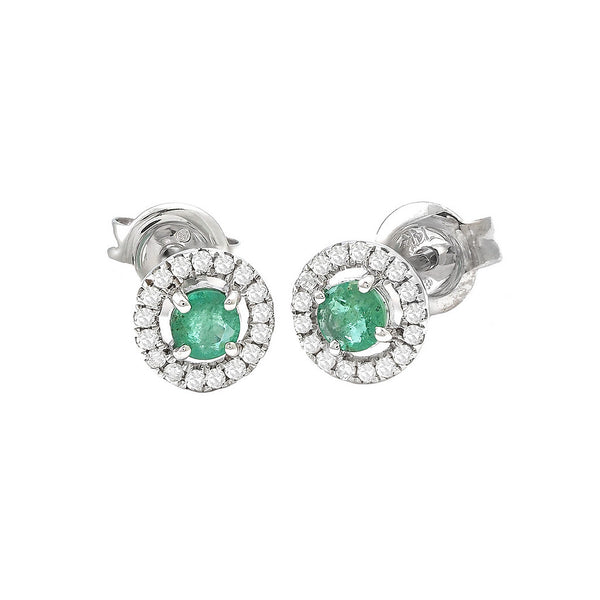 White Gold Round Earring