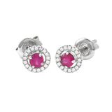 White Gold Round Earring