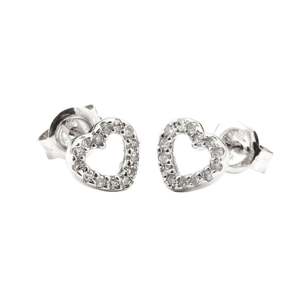 Diamond Heart Stud Earring