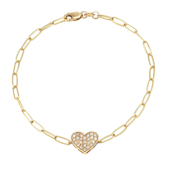 Diamond Heart Charm Bracelet