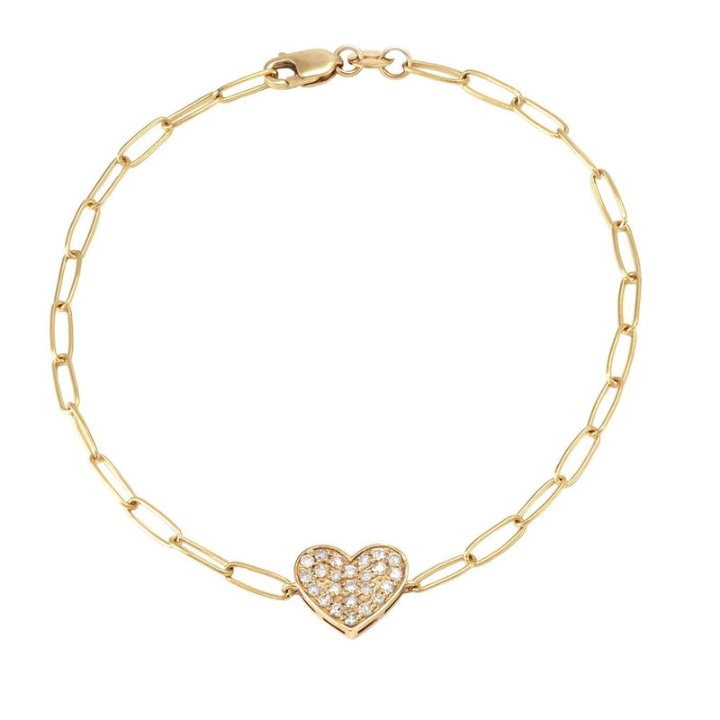 Diamond Heart Charm Bracelet