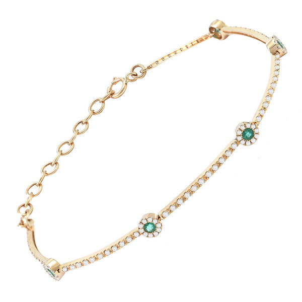 Classic Emerald And Diamond Bracelet