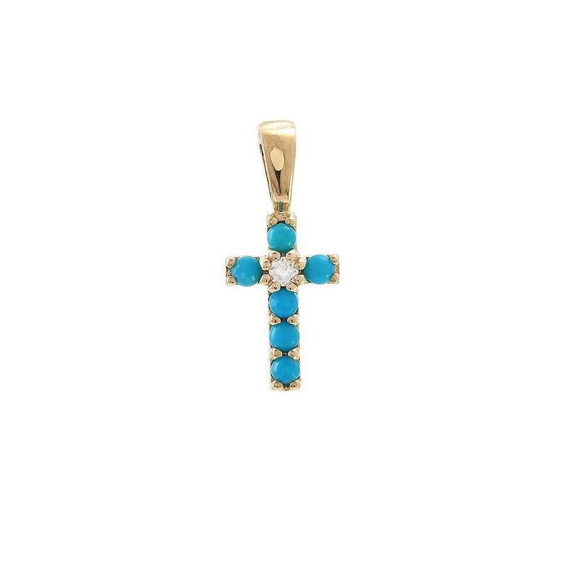 Turquoise Cross Charm