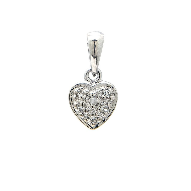 White Gold Mini Heart Charm