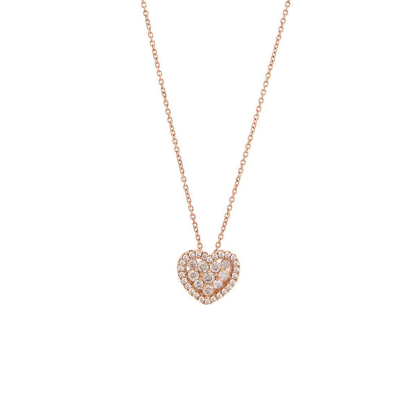 Petite Rose Gold Diamond Heart Necklace