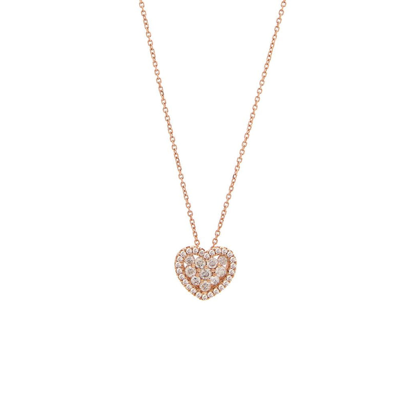 Petite Rose Gold Diamond Heart Necklace