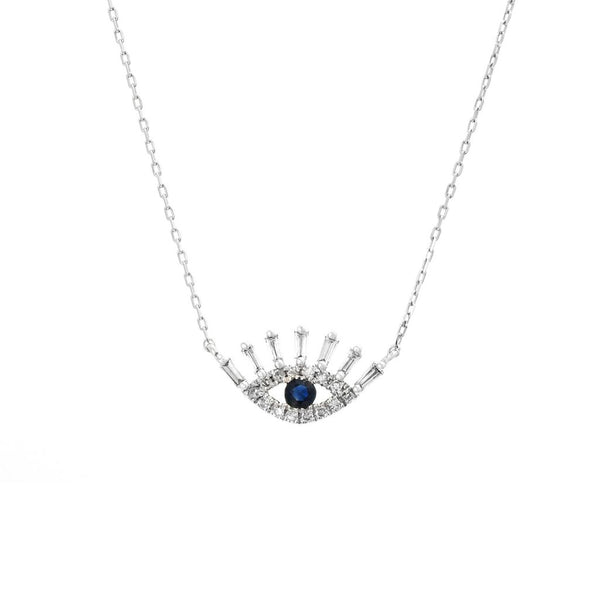 White Gold Eye Necklace