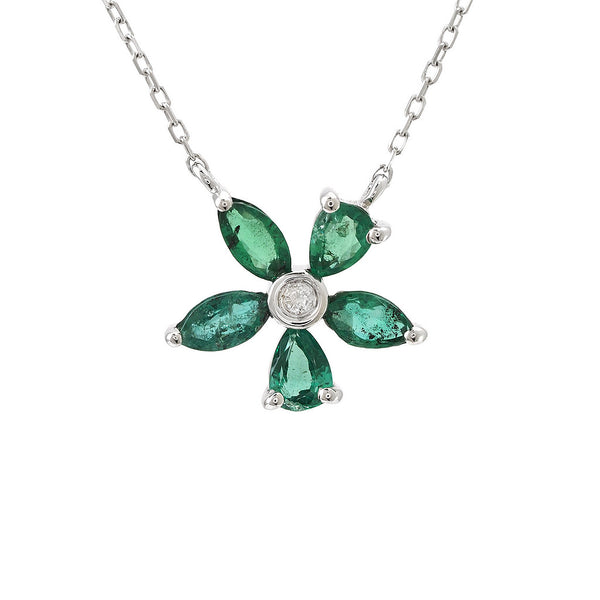 Flower Emerald Necklace