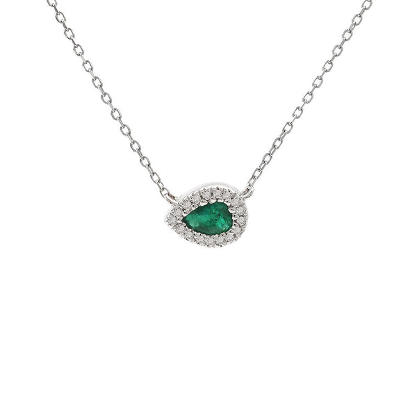 Pear Emerald Necklace