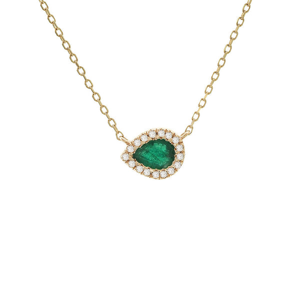 Pear Emerald Necklace