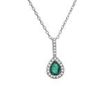 Pear Prong Emerald Necklace