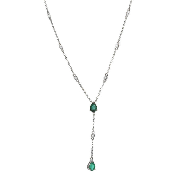 Drop Pear Emerald Necklace