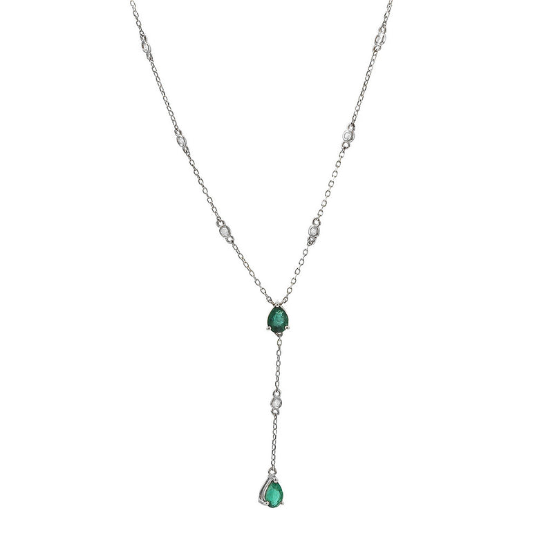 Drop Pear Emerald Necklace