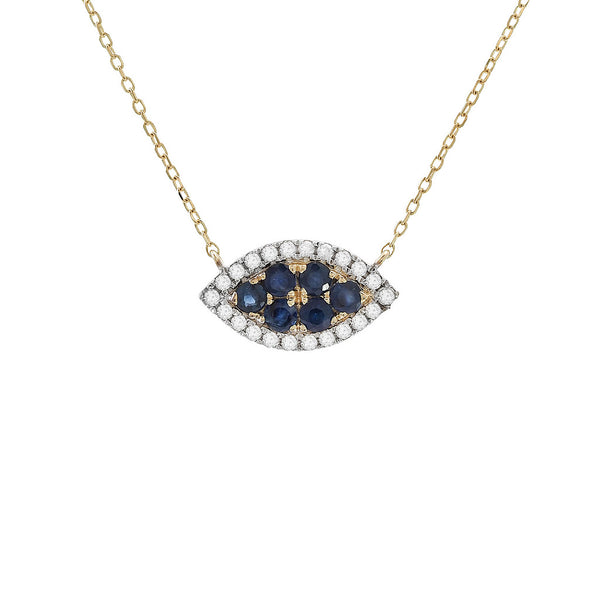 Sapphire and Diamond Eye Necklace