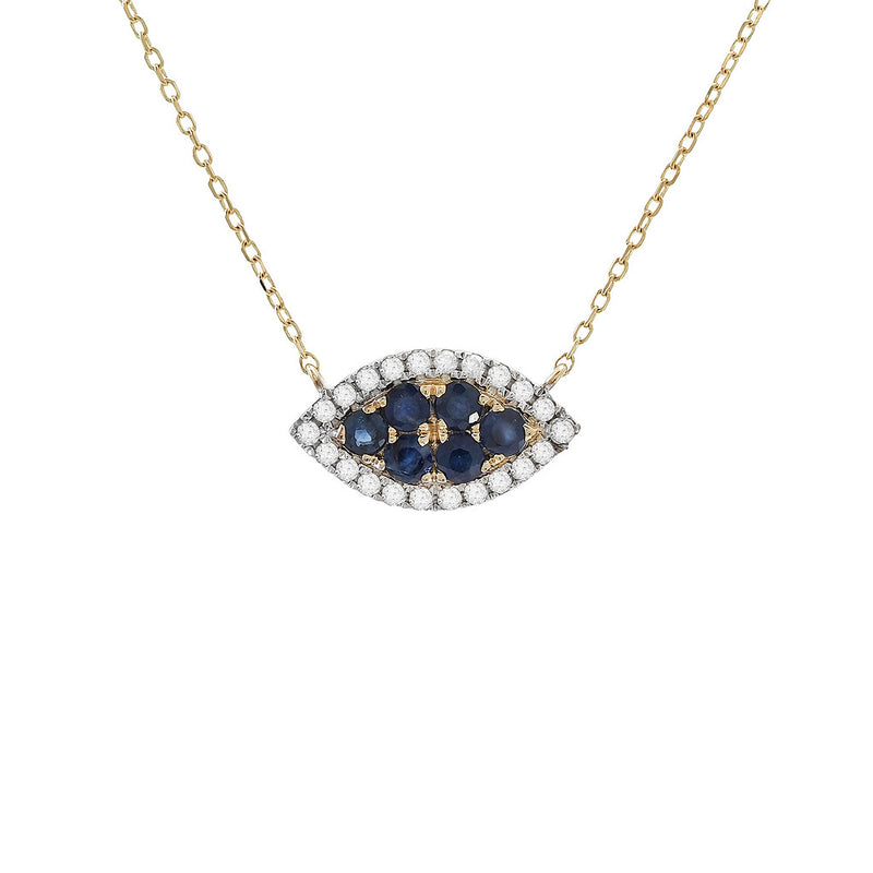 Sapphire and Diamond Eye Necklace