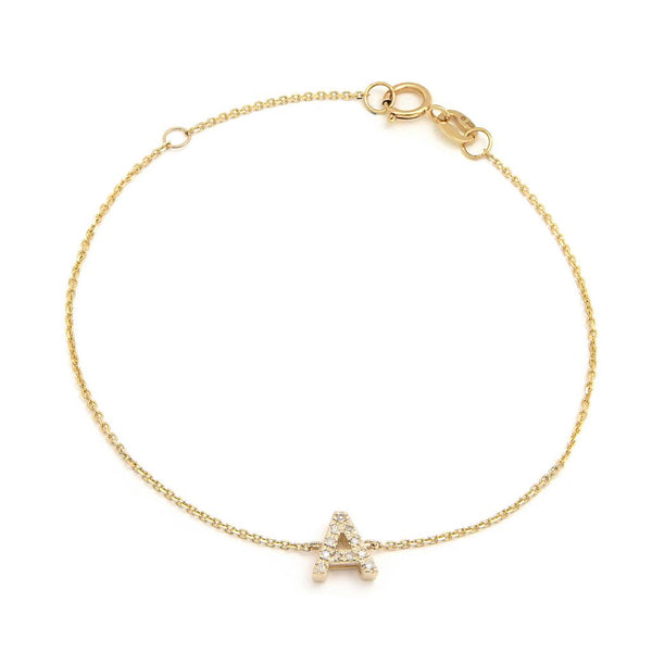 Gold Initial Diamond Bracelet