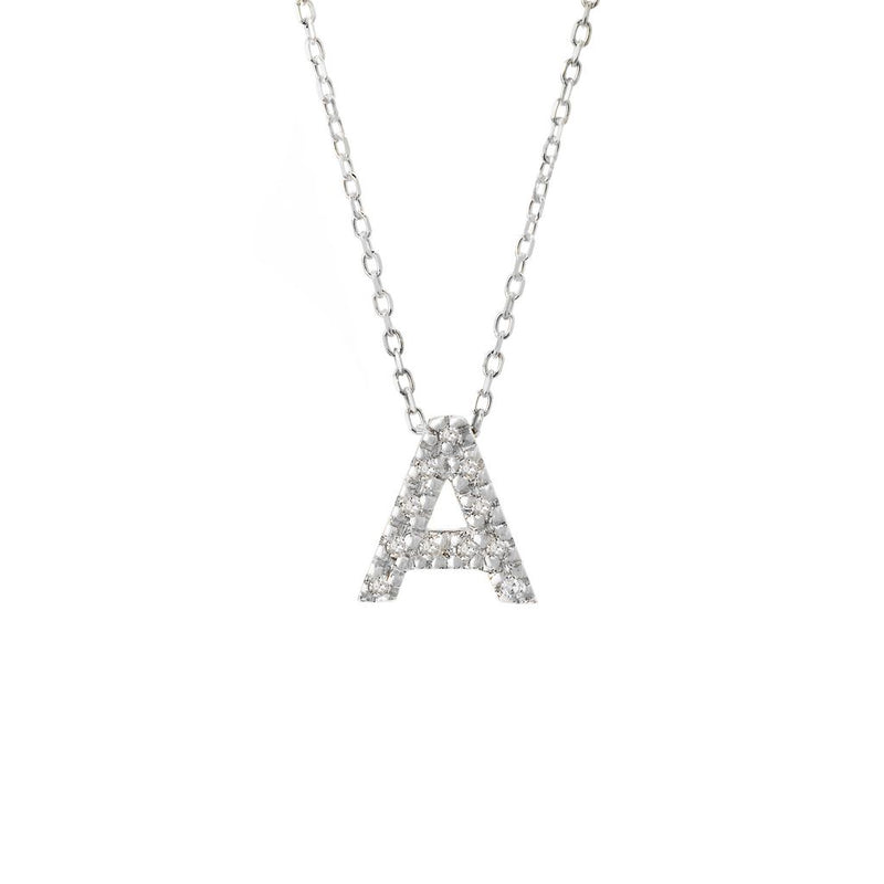 White Gold Initial Necklace