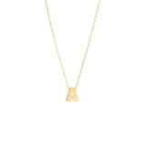 Yellow Gold Round Initial Necklace