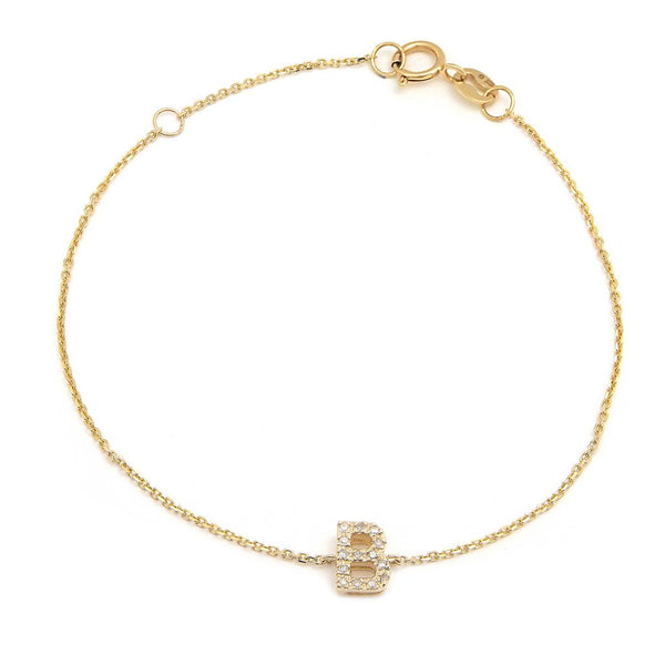 Gold Initial Diamond Bracelet