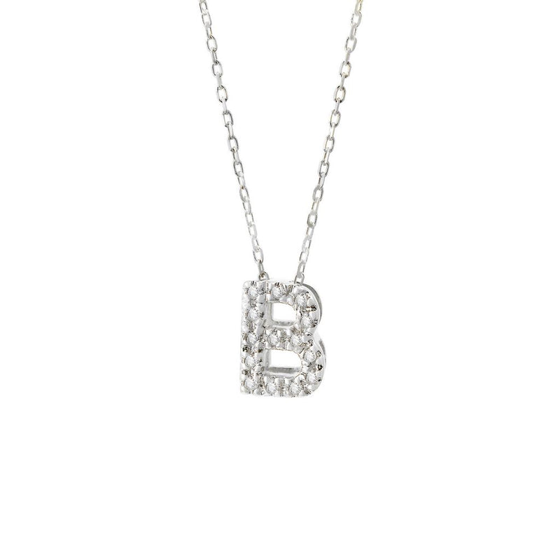 White Gold Initial Necklace