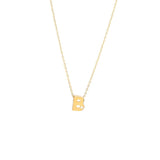 Yellow Gold Round Initial Necklace