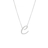 Cursive White Gold Initial Diamond Necklace