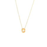 Yellow Gold Round Initial Necklace