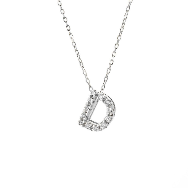 White Gold Initial Necklace